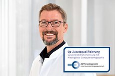 Portrait Dr. Sascha Hammerschlag mit Q2-Zertifikat Lungenkrebsscreening Niedrigdosis CT